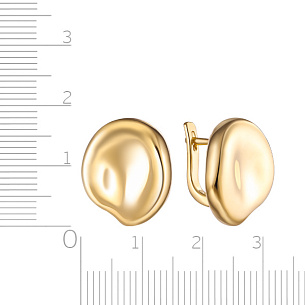 Серьги с английским замком из серебра с позолотой