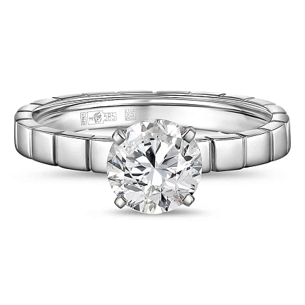 Кольцо из белого золота с бриллиантом