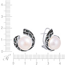 Серьги из белого золота с бриллиантами, жемчугом