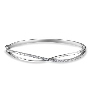 Браслет декоративный из серебра с цирконием