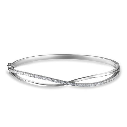 Браслет декоративный из серебра с фианитом