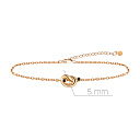 Браслет декоративный из красного золота с фианитом