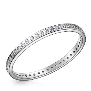 Кольцо из серебра с фианитом