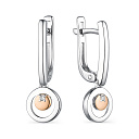 Серьги с английским замком из серебра с бриллиантами