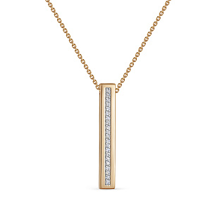 Колье из красного золота с бриллиантом