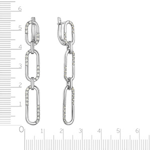 Серьги с английским замком из белого золота с бриллиантами