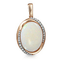 Подвеска из красного золота с бриллиантами, опалом