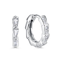 Серьги с английским замком из серебра с фианитами