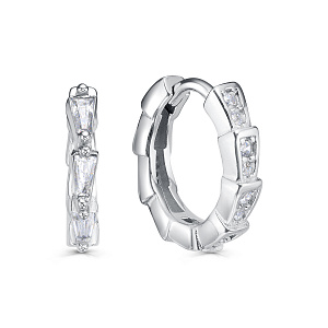 Серьги с английским замком из серебра с фианитами