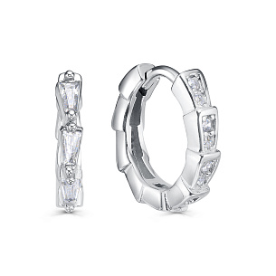 Серьги с английским замком из серебра с фианитом