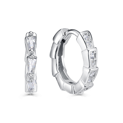 Серьги с английским замком из серебра с фианитами