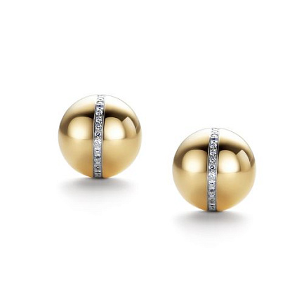 Серьги из желтого золота с бриллиантами