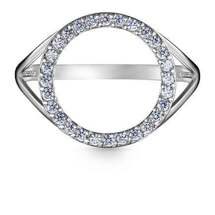 Кольцо из серебра с фианитом