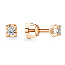 Серьги из красного золота с бриллиантами