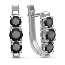 Серьги с английским замком из белого золота с бриллиантами