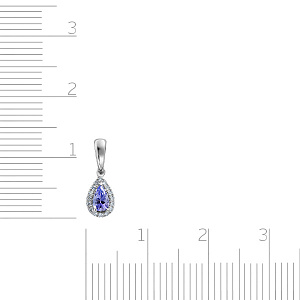 Подвеска из белого золота с бриллиантами, танзанитом