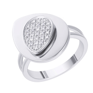 Кольцо из белого золота с бриллиантами