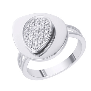 Кольцо из белого золота с бриллиантами