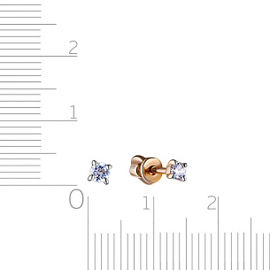 Пусеты детские из красного золота