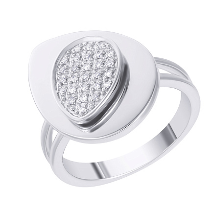 Кольцо из белого золота с бриллиантами