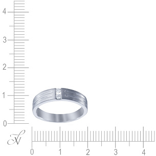 Кольцо обручальное из белого золота с бриллиантами