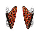 Серьги с английским замком из серебра с фианитами