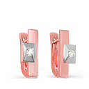 Серьги с английским замком из красного золота с бриллиантами