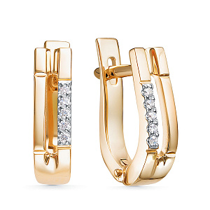 Серьги из красного золота с бриллиантами