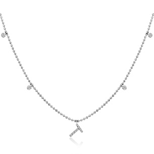 Колье из белого золота с бриллиантом