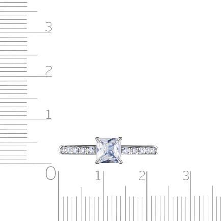 Кольцо из серебра с фианитом
