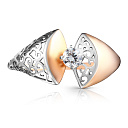 Кольцо из красного золота с фианитом