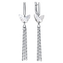 Серьги с английским замком из серебра с перламутром