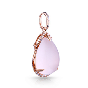 Подвеска из красного золота с бриллиантом