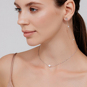 Колье из серебра с фианитом