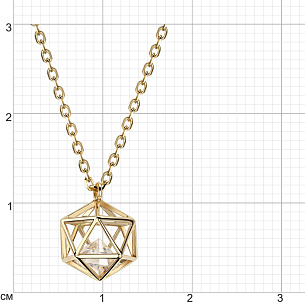 Колье из желтого золота с фианитом