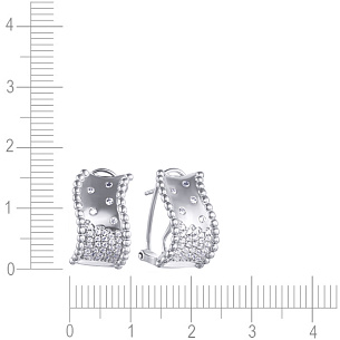 Серьги из серебра с фианитом