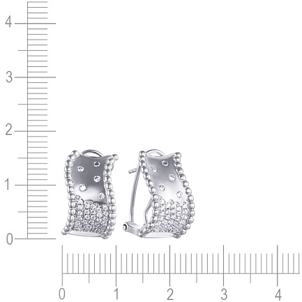 Серьги из серебра с фианитом