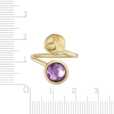 Кольцо из желтого золота с аметистом