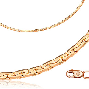 Цепь автомат из красного золота, плетение якорное