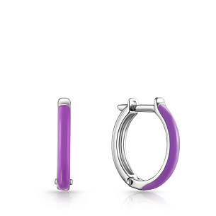 Серьги с английским замком из серебра с эмалью