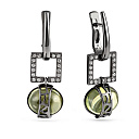 Серьги с английским замком из серебра с ситалами