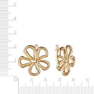 Серьги с английским замком из серебра с позолотой