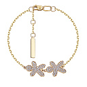 Браслет декоративный из желтого золота с фианитом