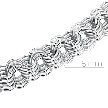 Браслет ручной работы из серебра, плетение ленточка