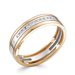 Кольцо обручальное из комбинированного золота