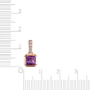 Подвеска из красного золота с бриллиантами, аметистом