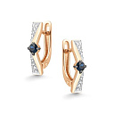 Серьги с английским замком из красного золота с бриллиантами