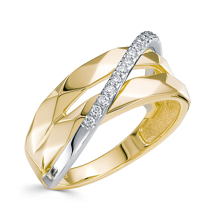 Кольцо из желтого золота с бриллиантами