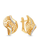 Серьги из красного золота с фианитами