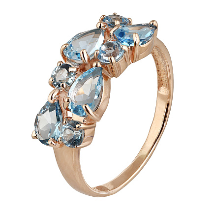 Кольцо из красного золота с топазом